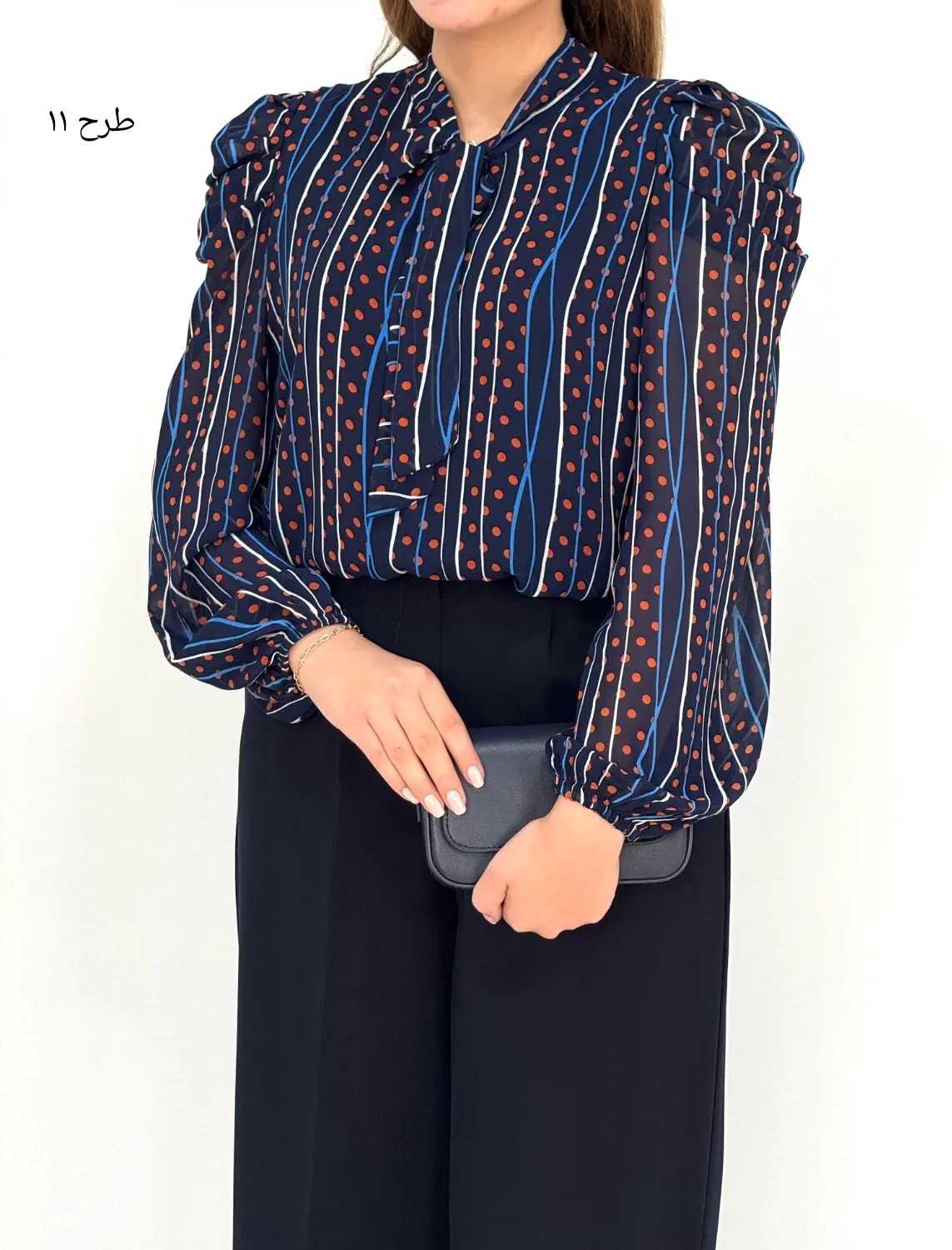 شومیز حریر مجلسی مهلا کد 8156